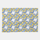 Sicilian Lemon Tiles Pattern Mediterranean Dolce  キッチンタオル (横)