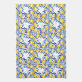 Sicilian Lemon Tiles Pattern Mediterranean Dolce  キッチンタオル (縦)