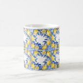 Sicilian Lemon Tiles Pattern Mediterranean Dolce コーヒーマグカップ (中央)