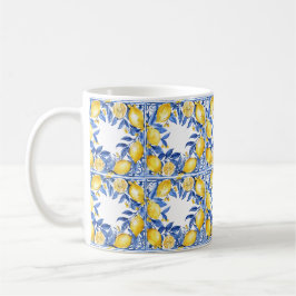 Sicilian Lemon Tiles Pattern Mediterranean Dolce  コーヒーマグカップ