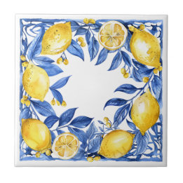 Sicilian Lemon Tiles Pattern Mediterranean Dolce  タイル