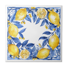 Sicilian Lemon Tiles Pattern Mediterranean Dolce  タイル