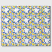 Sicilian Lemon Tiles Pattern Mediterranean Dolce  ラッピングペーパー (フラット)