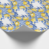 Sicilian Lemon Tiles Pattern Mediterranean Dolce  ラッピングペーパー (角)