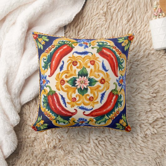 Sicilian Peppers クッション (ブランケット)