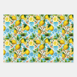  Sicilian style,summer art ,lemons   ラッピングペーパーシート