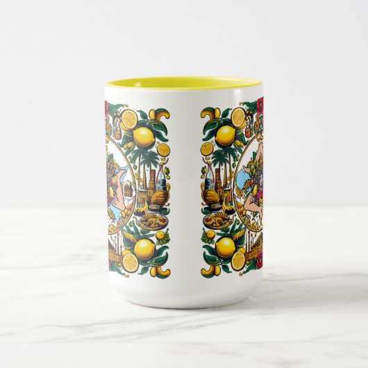 Sicilian Trinacria Design  マグカップ (中央)