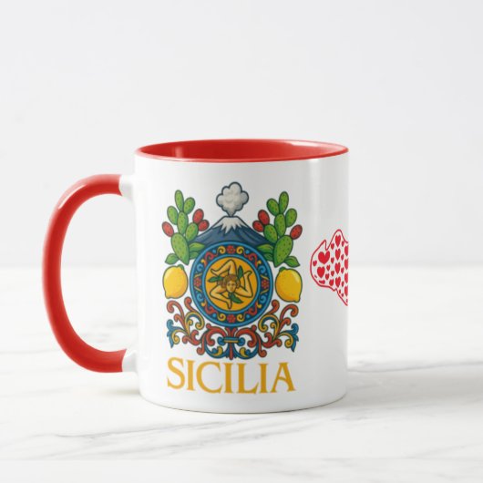Sicilian Trinacria Design  Coffee Mug マグカップ (左)