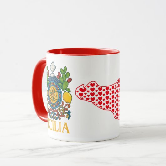 Sicilian Trinacria Design  Coffee Mug マグカップ (正面左)