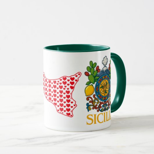 Sicilian Trinacria Design  Coffee Mug マグカップ (正面右)