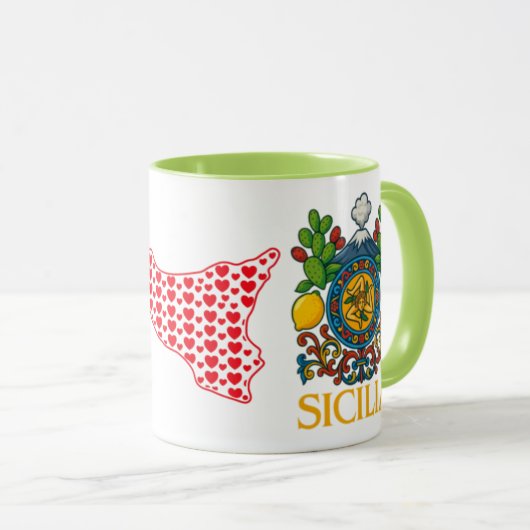 Sicilian Trinacria Design  Coffee Mug マグカップ (正面右)
