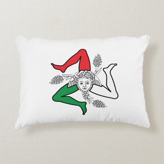 Sicilian Trinacria Medusa Design アクセントクッション (正面)