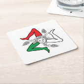 Sicilian Trinacria Medusa Design スクエアペーパーコースター (アングル)