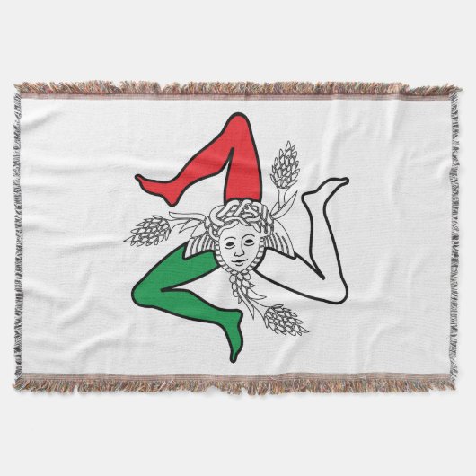 Sicilian Trinacria Medusa Design スローブランケット (正面)