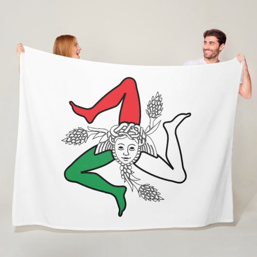 Sicilian Trinacria Medusa Design フリースブランケット (インサイチュ)