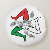 Sicilian Trinacria Medusa Design ラウンドクッション (裏面)