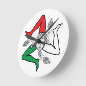 Sicilian Trinacria Medusa Design ラウンド壁時計 (傾斜)