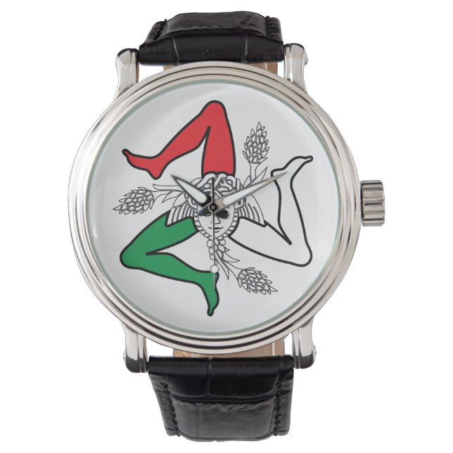Sicilian Trinacria Medusa Design 腕時計 (正面)