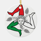 Sicilian Trinacria Medusa Emblem Italian Theme セラミックオーナメント (正面)