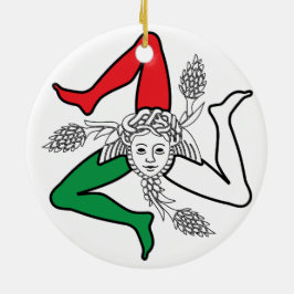 Sicilian Trinacria Medusa Emblem Italian Theme セラミックオーナメント