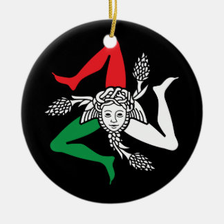 Sicilian Trinacria Medusa Emblem Italian Theme セラミックオーナメント