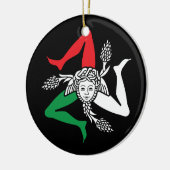 Sicilian Trinacria Medusa Emblem Italian Theme セラミックオーナメント (左)