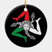 Sicilian Trinacria Medusa Emblem Italian Theme セラミックオーナメント (裏面)