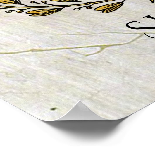 Sicilian Trinacria Olive Wreath Your Text ポスター (角)