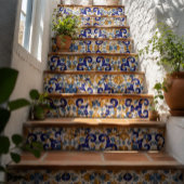 Sicilian Vibrant Majolica Scrollwork Mediterranean タイル