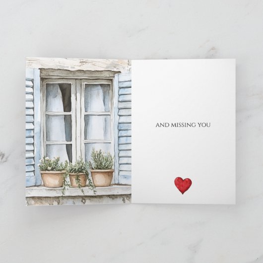 Sicilian Window Plants Thinking of you カード (内部)