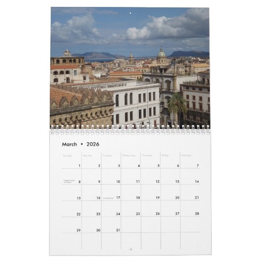 Sicily 2023 calendar カレンダー (3月 2026)