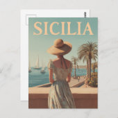 Sicily 50s vintage travel ポストカード (正面/裏面)