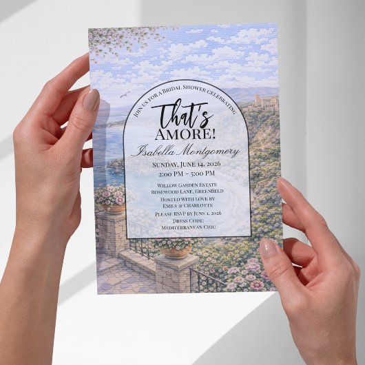 Sicily Coast Italian Themed Bridal Shower 招待状