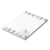 Sicily Cream Rustic Brown Stripes ノートパッド (回転)