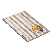 Sicily Cream Rustic Brown Stripes Oranges ノートブック (右側)