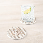 Sicily Cream Rustic Cream Sun Stripes コースター (側面)