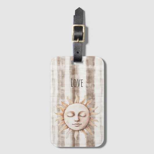 Sicily Cream Rustic Cream Sun Stripes ラゲッジタグ (正面縦)
