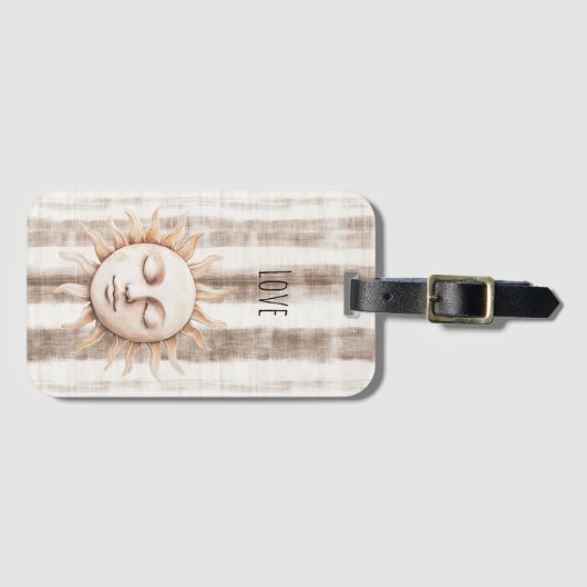 Sicily Cream Rustic Cream Sun Stripes ラゲッジタグ (正面横)