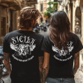 Sicily Forgives but Never Forgets Gothic Trinacria Tシャツ