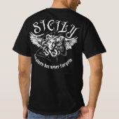 Sicily Forgives but Never Forgets Gothic Trinacria Tシャツ (裏面)
