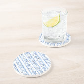 Sicily Italian Rustic Blue Stripes コースター (側面)