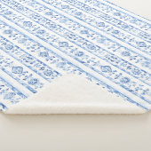 Sicily Italian Rustic Blue Stripes シェルパブランケット (3/4)