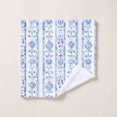 Sicily Italian Rustic Blue Stripes バスタオルセット (ウォッシュタオル)