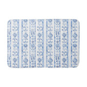 Sicily Italian Rustic Blue Stripes バスマット (正面)