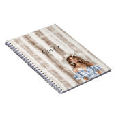 Sicily Rustic Brown Hair Stripes Female ノートブック (右側)