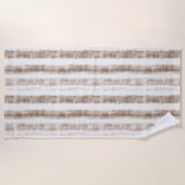 Sicily Rustic Brown Stripes  ビーチタオル (正面)