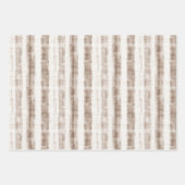 Sicily Rustic Brown Stripes Bridal Shower ラッピングペーパーシート (正面3)