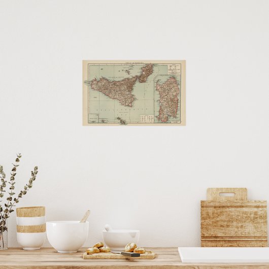 Sicily, Sardinia ポスター (キッチン)