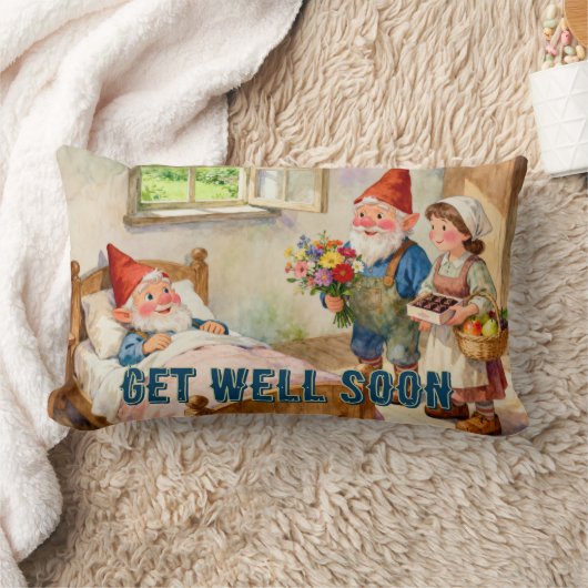 Sick Garden Gnome at Home with Visitors 4 ランバークッション (ブランケット)