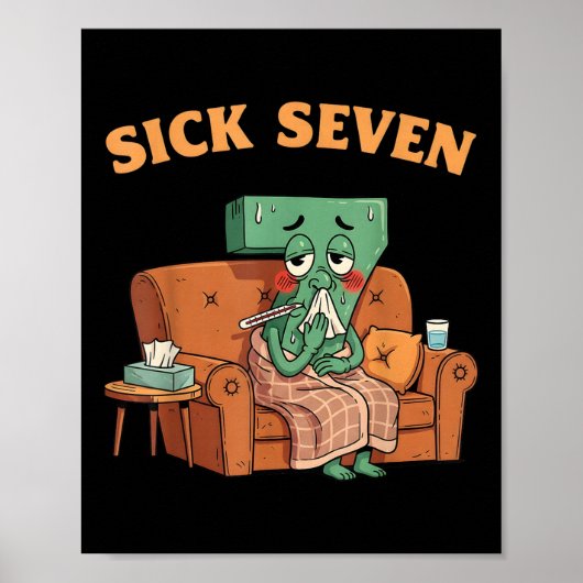 Sick Seven 67 ハロウィンコスチューム楽しい言葉遊びデザイン ポスター (正面)